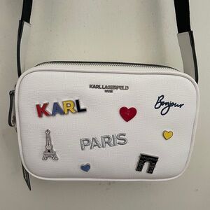 Karl Lagerfeld Women's Blue Maybelle Eyes Camera Crossbody Bag